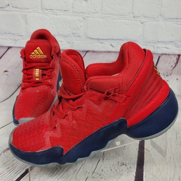 Adidas Youth Size 4.5 Red D.O.N. Issue 2 Spider Man Basketball Shoes - Picture 3 of 9